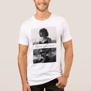 Nora Amour B&W T-Shirt, Black Text Tri-Blend Shirt