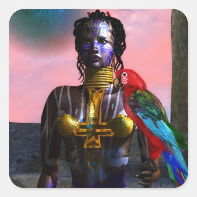 NORA CYBER WARRIOR SQUARE STICKER (Front)