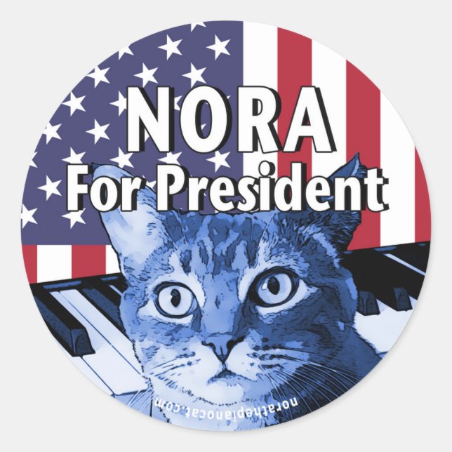 Nora For President #4 Classic Round Sticker (Front)