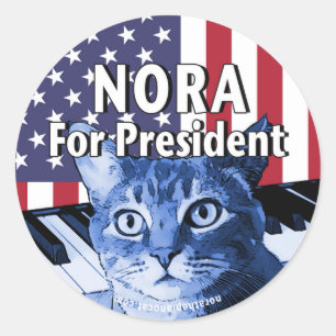 Nora For President #4 Classic Round Sticker