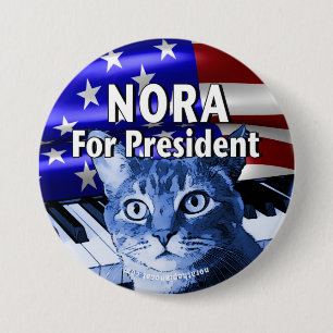 Nora For President Button In Blue #3