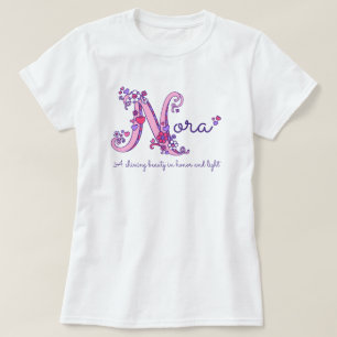 Nora girls name & meaning N monogram shirt