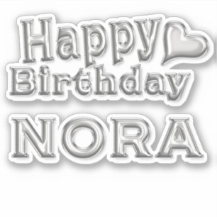 Nora Happy Birthday silver sticker