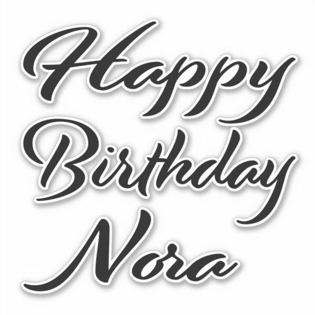 Nora Name First Name black Sticker Birthday (Front)