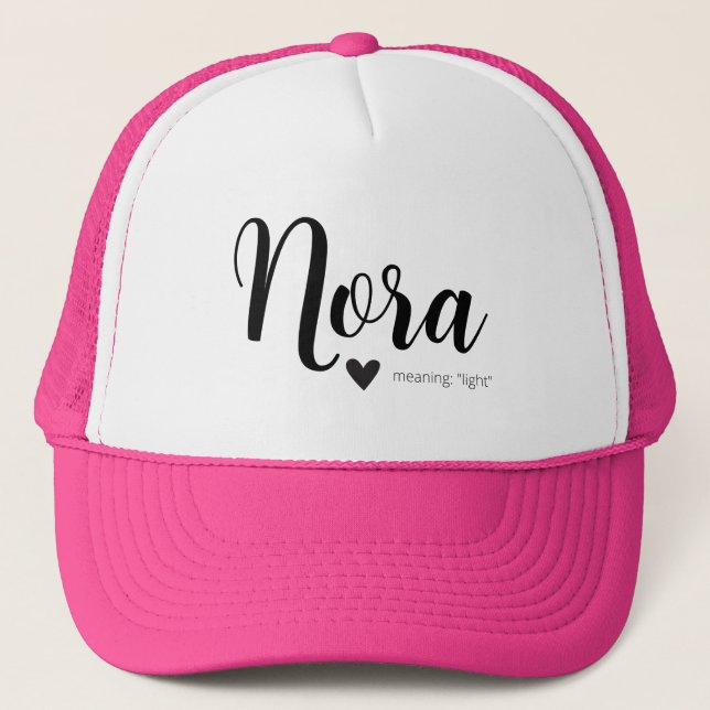 Nora Name Meaning Minimal Modern Script Cap Girls (Front)