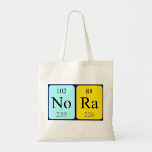 Nora periodic table name tote bag