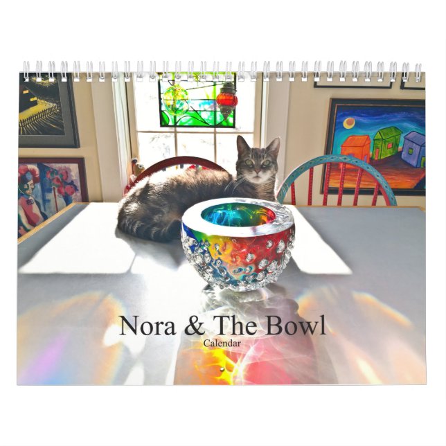 Nora The Piano Cat "Nora & the Bowl" Calendar (Cover)