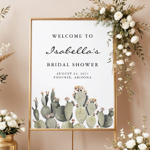 Norah - Bohemian Prickly Pear Cactus Bridal Shower Poster