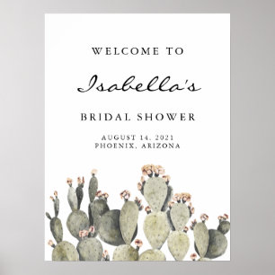 Norah - Bohemian Prickly Pear Cactus Bridal Shower Poster