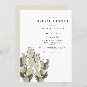 Norah - Bohemian Prickly Pear Cactus Watercolor Invitation