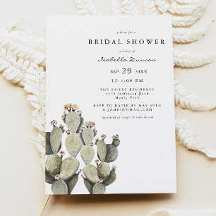 Norah - Bohemian Prickly Pear Cactus Watercolor Invitation