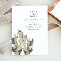Norah - Bohemian Watercolor Prickly Pear Cactus