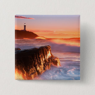 Norah Head Lighthouse Soldiers Beach, Australia 15 Cm Square Badge