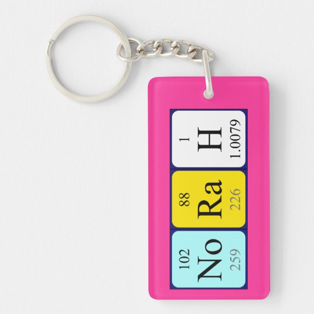 Norah periodic table name keyring (Front)