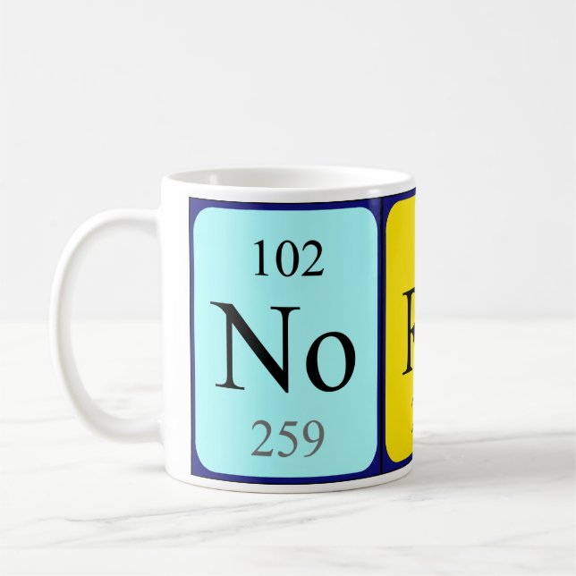 Norah periodic table name mug (Left)