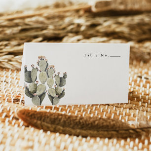 Norah - Watercolor Bohemian Prickly Pear Cactus Place Card