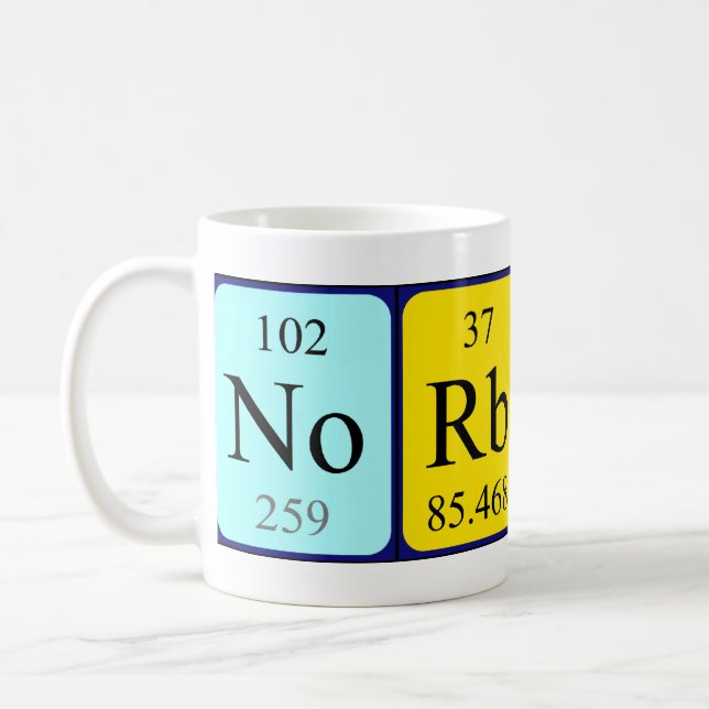Norbert periodic table name mug (Left)