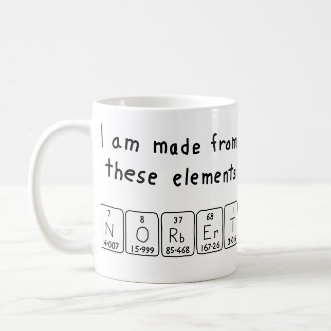 Norbert periodic table name mug (Left)