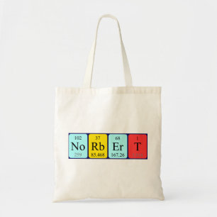 Norbert periodic table name tote bag