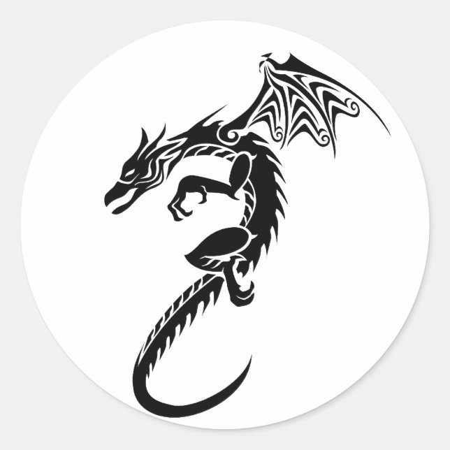 Norbert the Black Dragon Classic Round Sticker (Front)