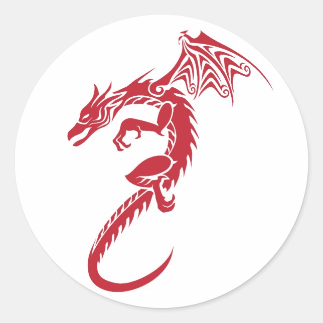 Norbert the Red Dragon Classic Round Sticker (Front)
