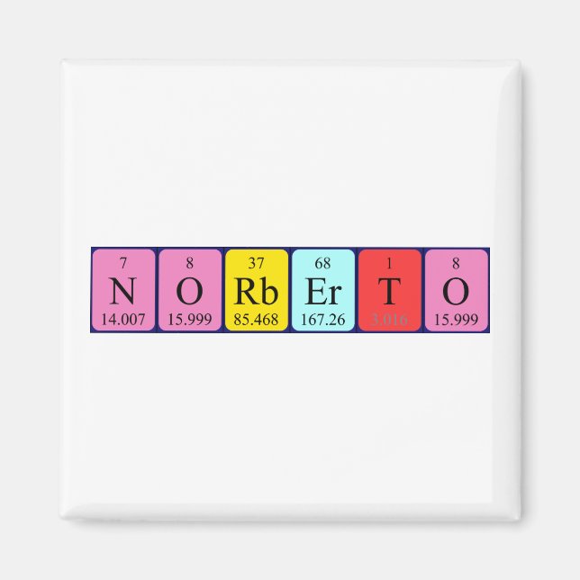 Norberto periodic table name magnet (Front)