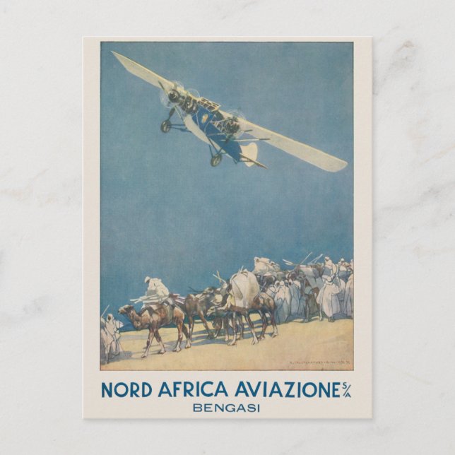 Nord Africa Aviazione Vintage Poster 1932 Postcard (Front)