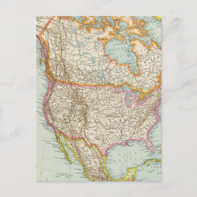 Nordamerika - North American Map Postcard (Front)