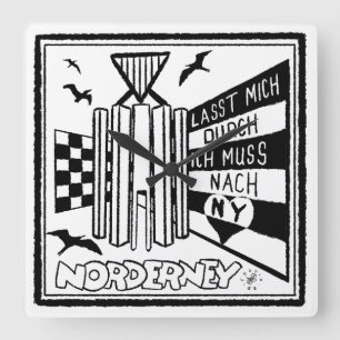 Norderney Square Wall Clock