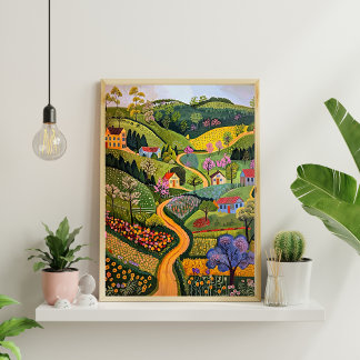 Nordic Abstract Geometric Poster (Matte) 19x19