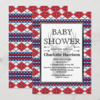 Nordic Argyle Sweater Pattern Winter Baby Shower