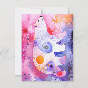 Nordic Bear in Watercolour Invitation