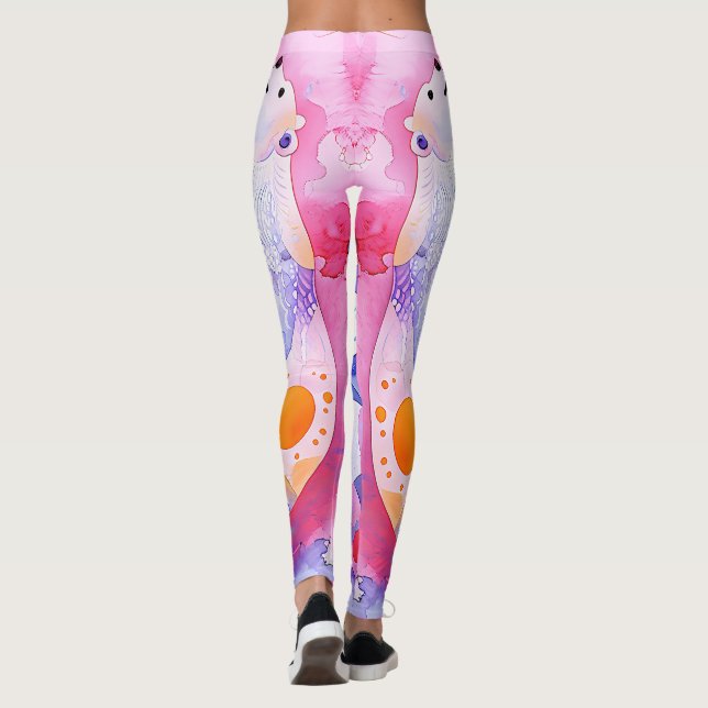 Nordic Bear in Watercolour Leggings (Back)