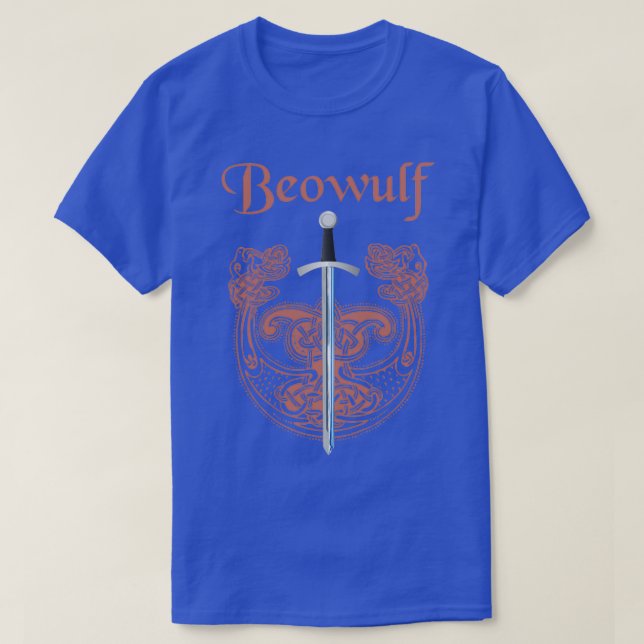 Nordic Beowulf and Grendal Sword T-Shirt (Design Front)
