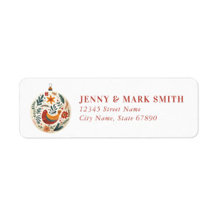 Nordic Bird Ornament Return Address Labels