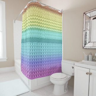 Nordic Boho Bohemian Tribal Rainbow Unique Aztec Shower Curtain