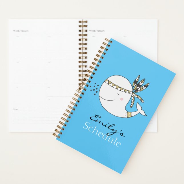 Nordic Boho Whale Personalised Planner (Display)