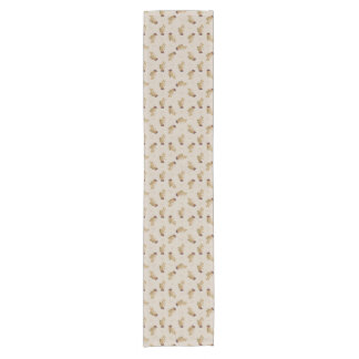 Nordic Botanical Berry Pattern Neutral Beige Scand Short Table Runner