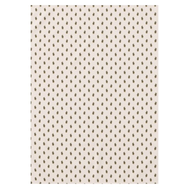 Nordic Botanical Berry Pattern Neutral Beige Scand Tablecloth (Front)