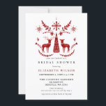Nordic Buck and Doe Christmas Bridal Shower  Invitation<br><div class="desc">Scandinavian Nordic Buck and Doe Christmas Bridal Shower Invitation.</div>