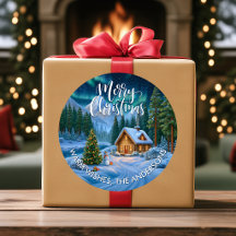 Nordic Cabin Snowman Merry Christmas Custom Gift