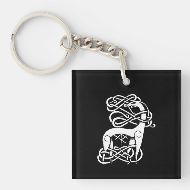 Nordic/Celtic deer Keychain (Front)
