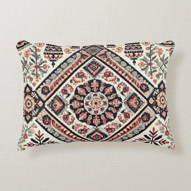 Nordic Charm: Super Detailed Embroidered  Decorative Cushion (Front)