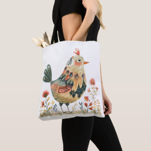Nordic Chicken Tote Bag