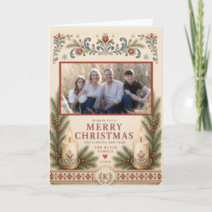 Nordic Christmas Candle Holiday Card