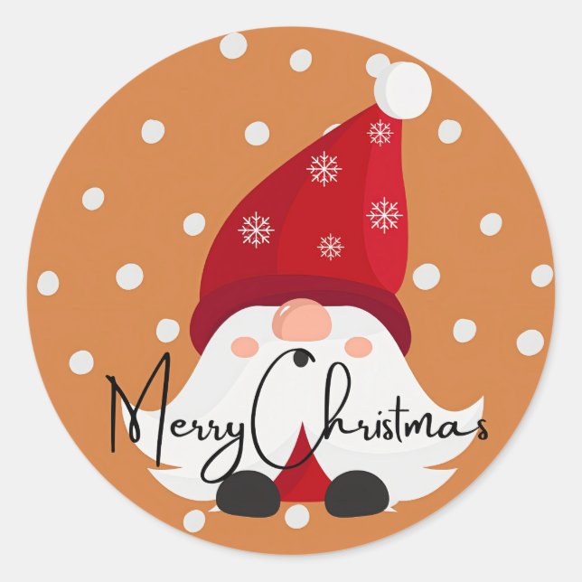 Nordic christmas classic round sticker (Front)