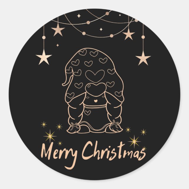 Nordic christmas classic round sticker (Front)