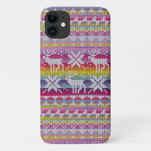 Nordic Christmas Colourful Winter Knitted Pattern iPhone 11 Case