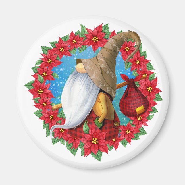 Nordic Christmas Gnome Magnet (Front)