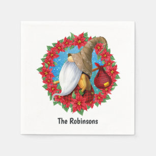 Nordic Christmas Gnome Napkin